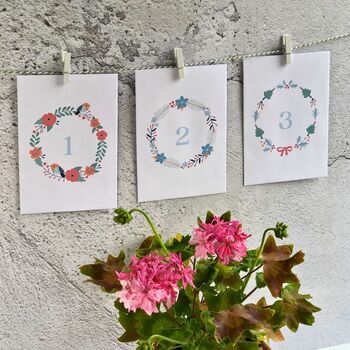 Advent Calendar 12 Days To Christmas Geranium Flower Theme, 2 of 7