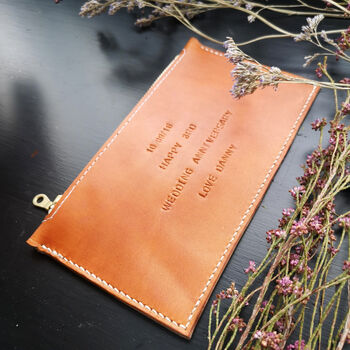 'Personal Message' Handmade Leather Purse, 8 of 12