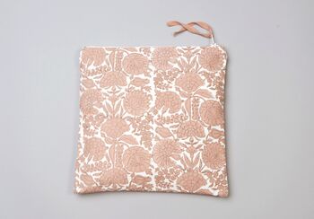 Pink Floral Amritsar Block Print Canvas Washbag, 2 of 8