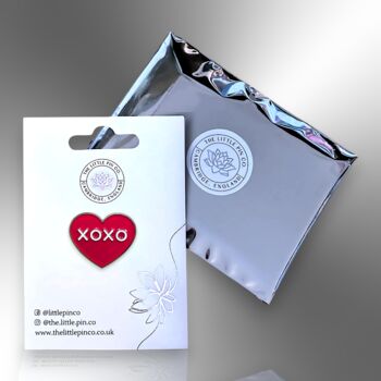 Xoxo Red Love Heart Valentine's Day Enamel Pin, 5 of 8