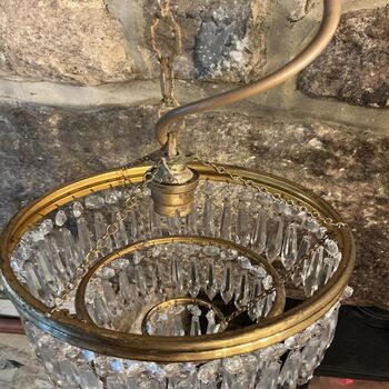 Vintage Crystal Waterfall Chandelier, 3 of 5