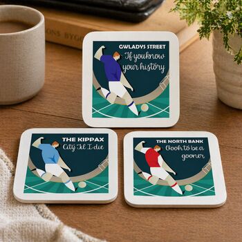 Set Of Four Coasters Gift For Football Fans, 3 of 12