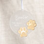 Hanging Christmas Decoration With Metallic Paw Prints, thumbnail 1 of 3