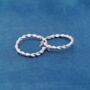 Silver Twisted Hoops, 925 Sterling Silver, thumbnail 5 of 7
