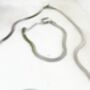 Freya Set Silver Plated Herringbone Necklace + Bracelet, thumbnail 9 of 12