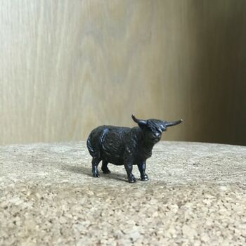 Miniature Bronze Highland Cow Sculpture, 6 of 12
