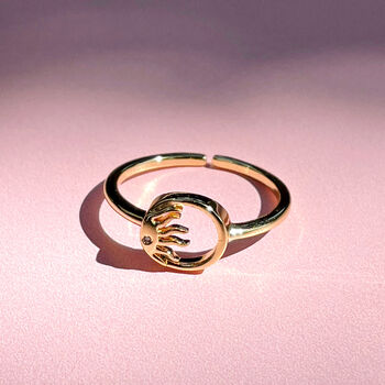 Gold Filled Adjustable Stacking Sun Ring, 2 of 8