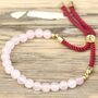 Rose Quartz Gold Plated Cord Bracelet, thumbnail 3 of 5