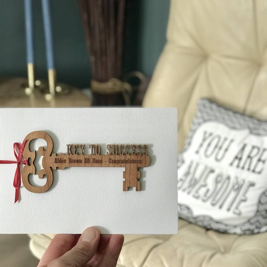 Personalised 'Key To Success' Congratulations Card, 1 of 10