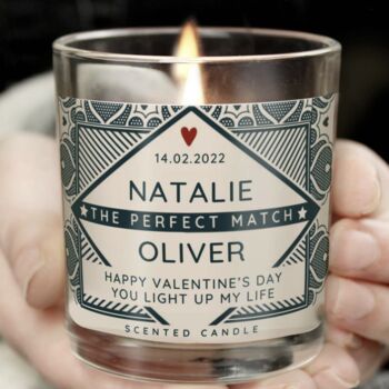 Romantic Personalised The Perfect Match Scented Candle, 4 of 5