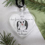 Penguin First Married Christmas Bauble, thumbnail 4 of 9