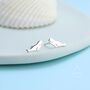 Beluga Whale Stud Earrings In Sterling Silver, thumbnail 1 of 10