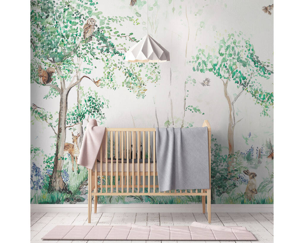 Woodland Wall Mural Wallpaper Bespoke Size Two By Katie Hipwell Design ...