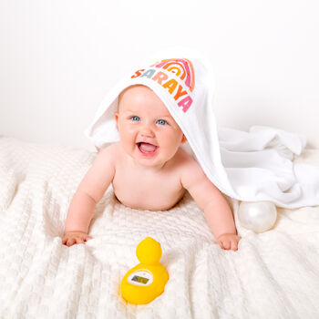 Baby Hooded Towel Rainbow, 2 of 7