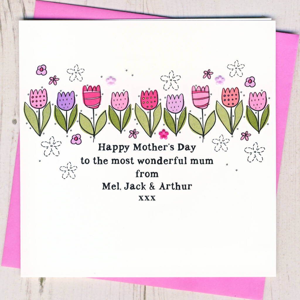 Personalised Mother's Day Tulips Cards By Eggbert & Daisy