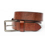 Thick Tan Men's Leather Belt Distressed Finish Width '1.35 inches', thumbnail 5 of 7