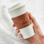 Personalised Leather Coffee Cup Sleeve, thumbnail 3 of 6