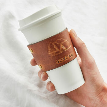 Personalised Leather Coffee Cup Sleeve, 3 of 6