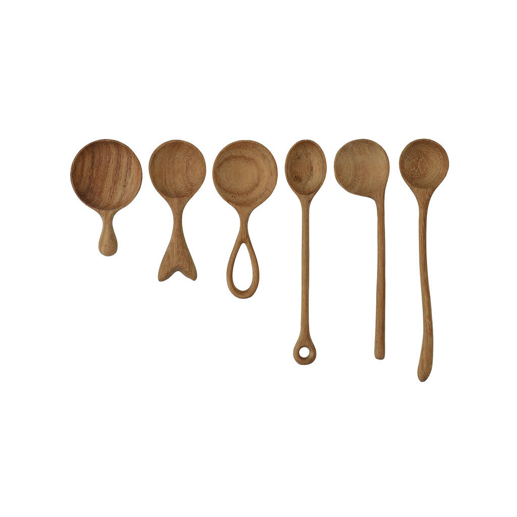 Set Of Six Wooden Spoons