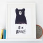 'Be Brave' Bear Print, thumbnail 3 of 8