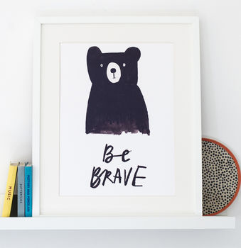 'Be Brave' Bear Print, 3 of 8