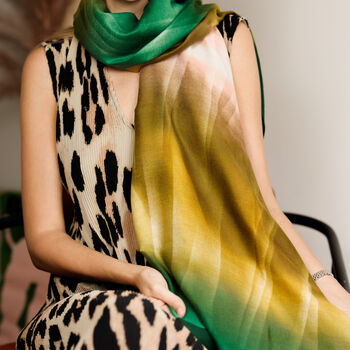 Green Ombré Printed Scarf — Personalised Gift Card And Gift Box Option, 8 of 10