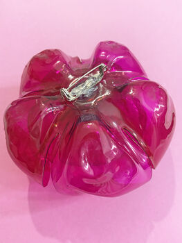 Recycled Plastic Bottle Flower Brooch/Buttonhole Pink, 3 of 5