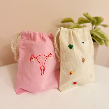 Hand Embroidered First Aid Feminine Toiletry Set, 2 of 7