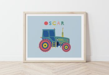 Personalised Kids Tractor Print, 5 of 6