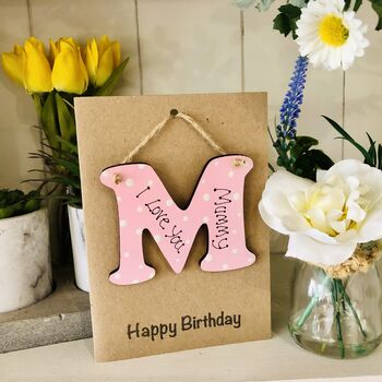 Personalised Mummy Birthday Card M Letter Keepsake, 3 of 3