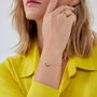 Jewelled Interlink Bracelet Sterling Silver In Gold, thumbnail 6 of 7