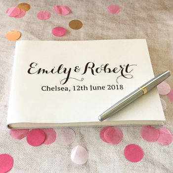 Personalised Calligraphy Style Wedding Guest Book, 3 of 4