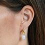 The Statement Pearl Earrings, Gold, thumbnail 2 of 5