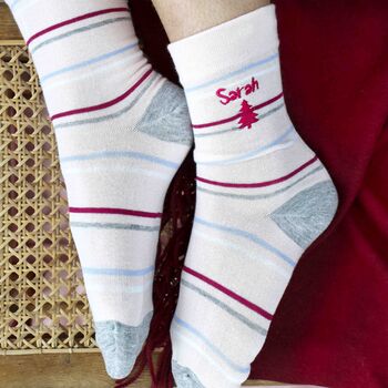 Pink Christmas Socks Secret Santa Stocking Filler Gift, 2 of 5
