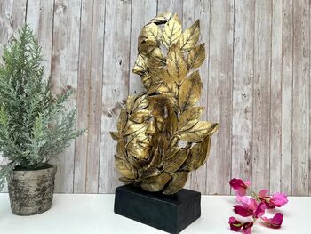 Abstract Couple Sculpture With Gold Leaf Detail Gift Ornament, 6 of 9