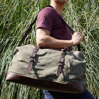 Canvas Classic Holdall Duffel Bag, 6 of 12
