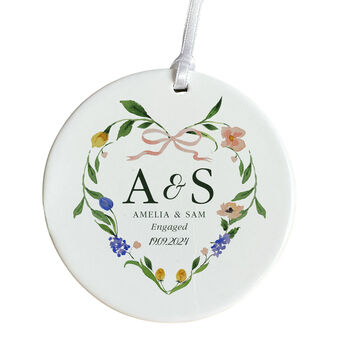 Personalised Engagement Ornament With Initials Names And Date, 2 of 4