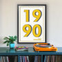 1990 Personalised Year Typography Print, thumbnail 10 of 10