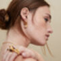 The Dragon And The Ivory Pearl Hoop Earring Gold, thumbnail 3 of 4