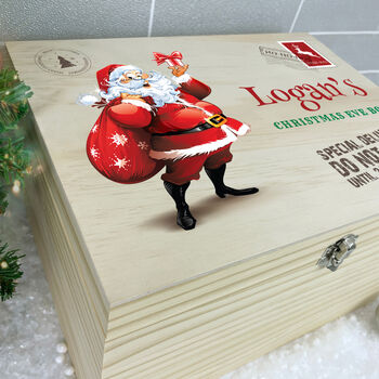 Personalised Cartoon Santa Christmas Eve Box Five Sizes, 3 of 8