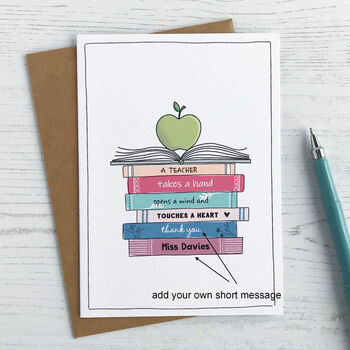 Teacher Touches A Heart, Personalised Card, 2 of 3