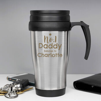 Personalised No. One Daddy Stainless Steel Travel Mug, 2 of 4