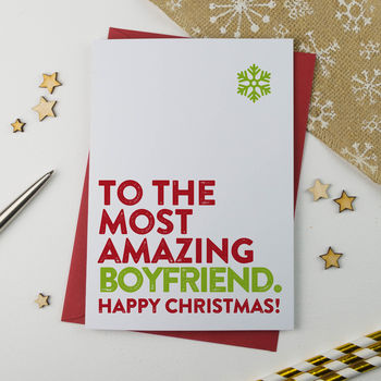 Most Amazing Boyfriend Christmas Card By A Is For Alphabet