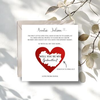 Godparents Poem Proposal Scratch Off Card, Godparents Proposal, Surprise Scratch Reveal, 2 of 6