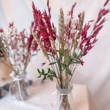 Small Red And Green Dried Flower Arrangement With Vase, 2 of 3