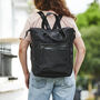 Leather Trim Top Zip Backpack, thumbnail 3 of 9