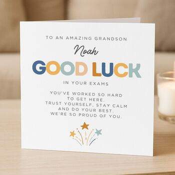 Good Luck In Your Exams Card For Grandson, 2 of 8