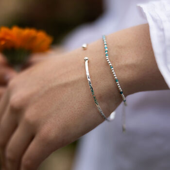 Silver Bead And Birthstone Bracelet, 5 of 7
