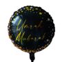 Umrah Mubarak Round Foil Balloon Black And Gold, thumbnail 2 of 2