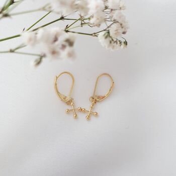 Lyla Gold Plated Cross Earrings, 2 of 4
